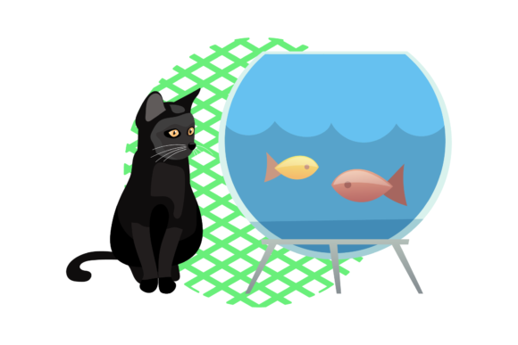 Cat Adorable Graphic Circle Background
