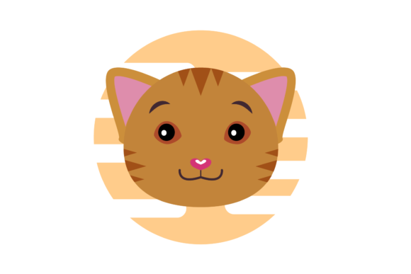 Cat Cute Face Circle Clipart Review