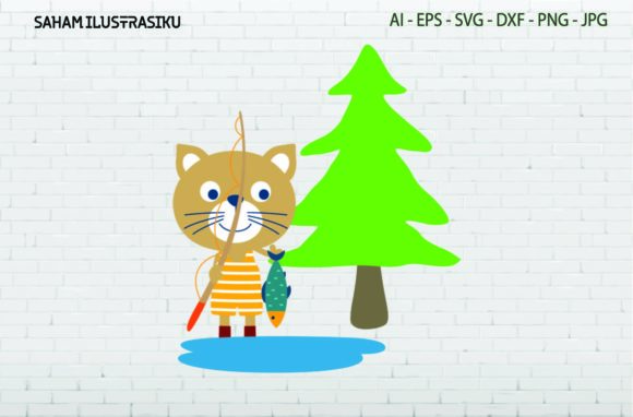 Cat Fishing Near a Tree Embroidery Design Review