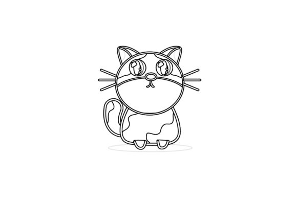 Cat One Cute Character Animal Outline Review