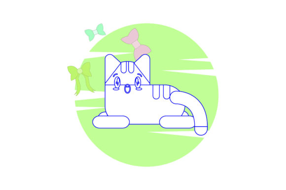 Cute Cat Animal Circle Cloud Ribbon Design Review
