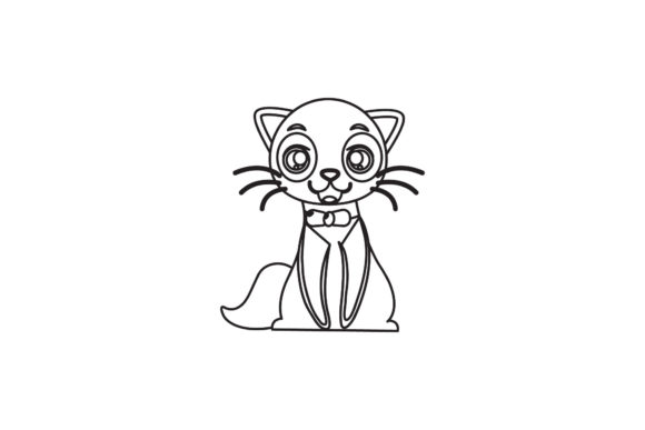 Cute Cat Illustration Line Style Review