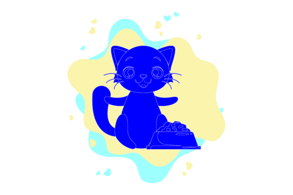 Cute Cat with Eating Bowl Cloud Bubble Review