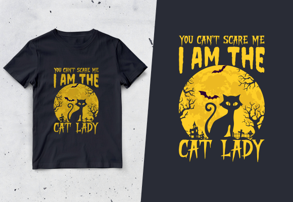 Scary Cat Halloween T-Shirt Design Review